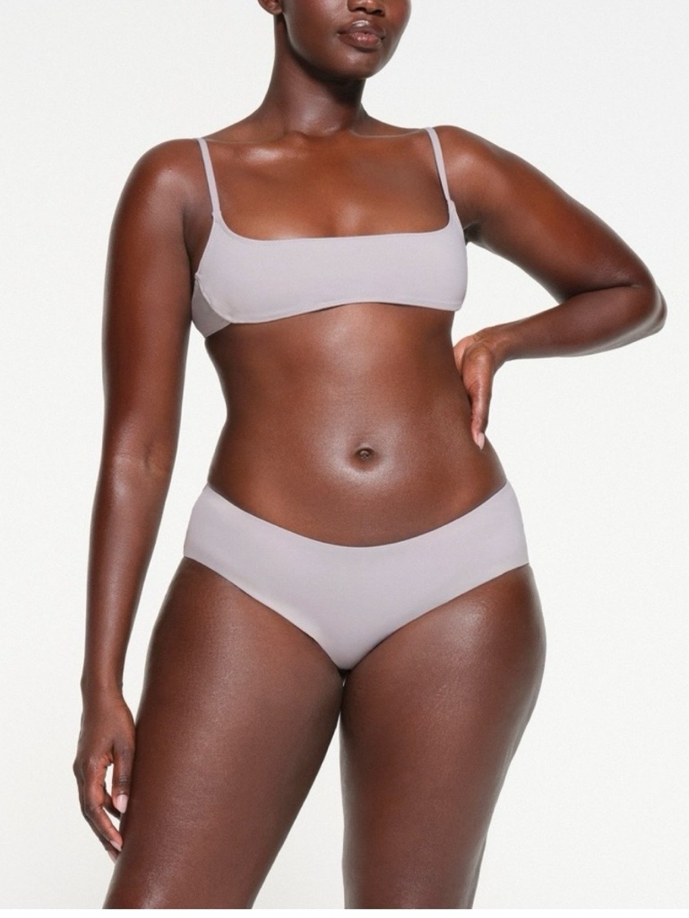 🌸🏖️🩶SKIMS Chrome Recycled Swim Hipster Bikini Bottom🩶🏖️🌸
